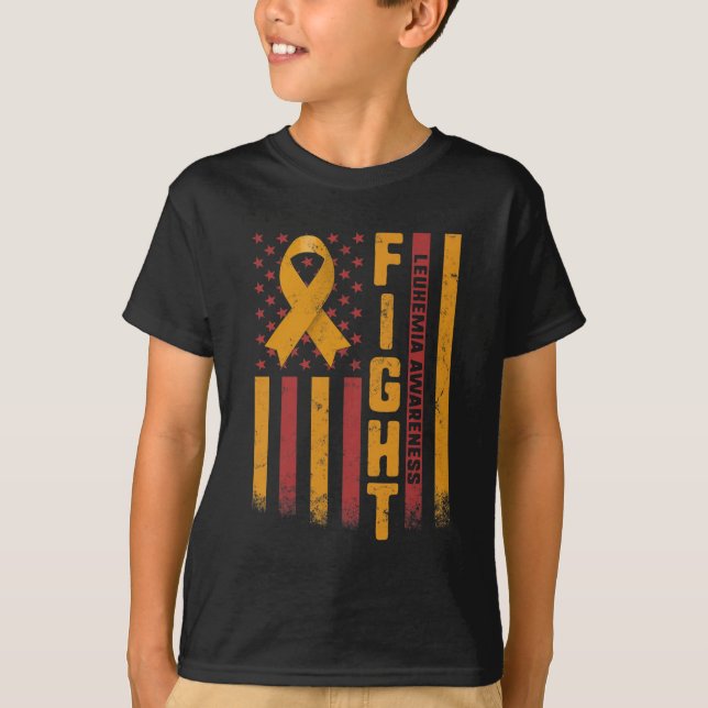 T-shirt Lutter contre la leucémie Sensibilisation Orange R (Devant)