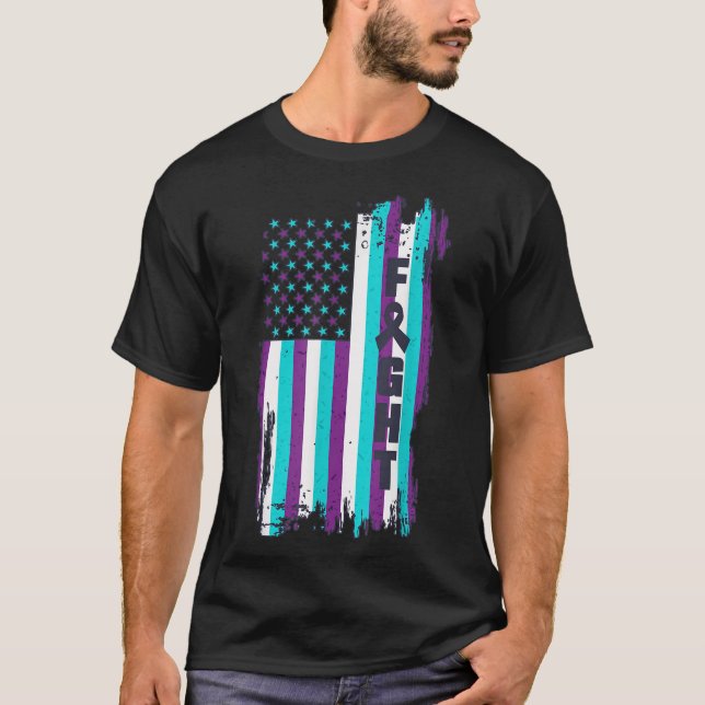 T-shirt Lutter contre la prévention du suicide Drapeau amé (Devant)