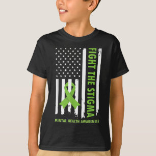 T-shirt Lutter contre la Stigma Usa Drapeau Sensibilisatio