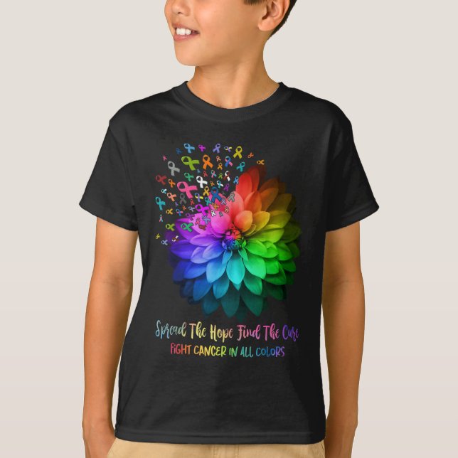 T-shirt Lutter Contre Le Cancer De Toutes Les Couleurs Rép (Devant)