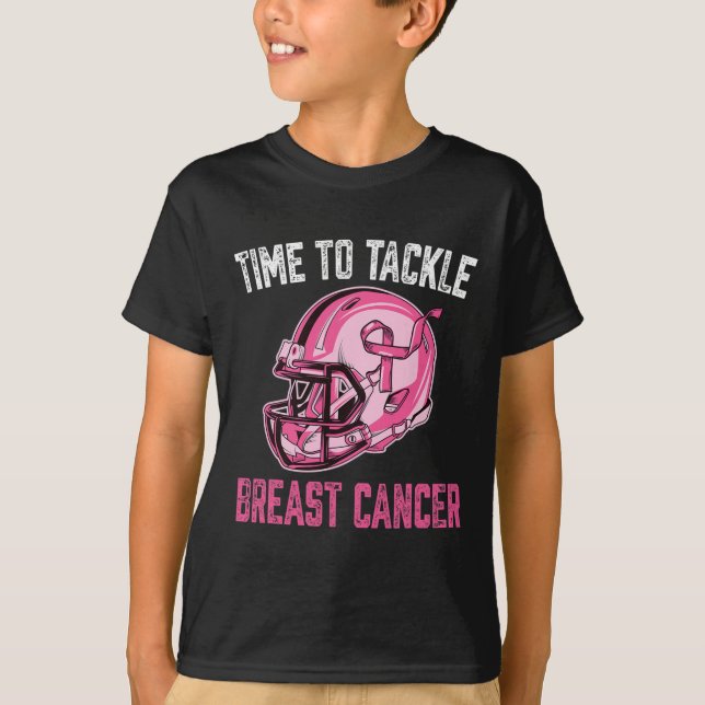 T-shirt Lutter Contre Le Cancer Du Sein Casque De Football (Devant)