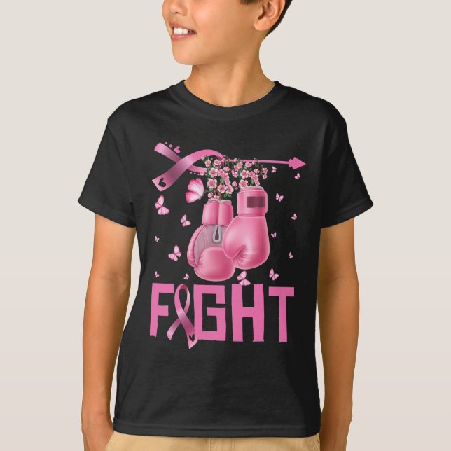 T-shirt Lutter Contre le cancer du sein Gants de boxe Guer (Devant)