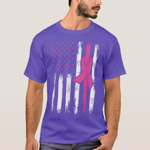 T-shirt Lutter Contre le cancer du sein Patriotic American