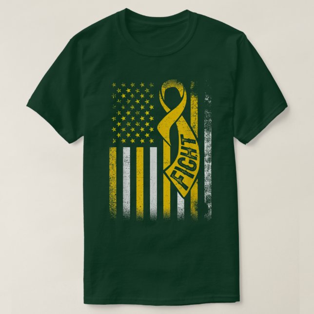 T-shirt Lutter contre le cancer Survivant US Drapeau Cance (Design devant)