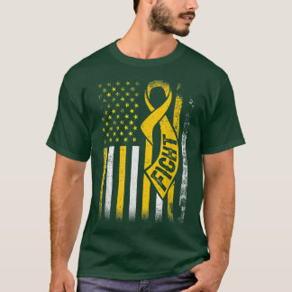 T-shirt Lutter contre le cancer Survivant US Drapeau Cance