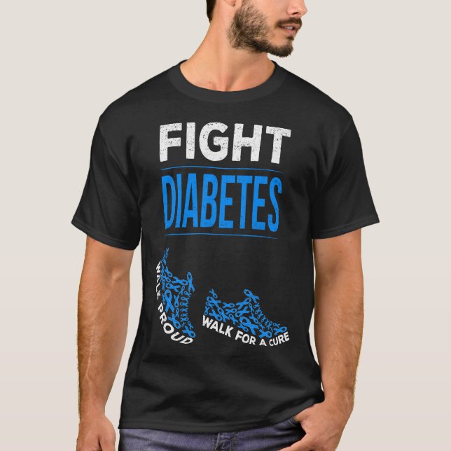 T-shirt Lutter contre le diabète marcher pour un ruban de  (Devant)