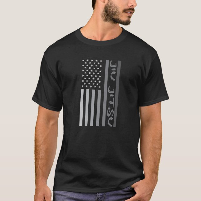 T-shirt Lutter contre le drapeau du Jiu Jitsu pour le Jiu  (Devant)