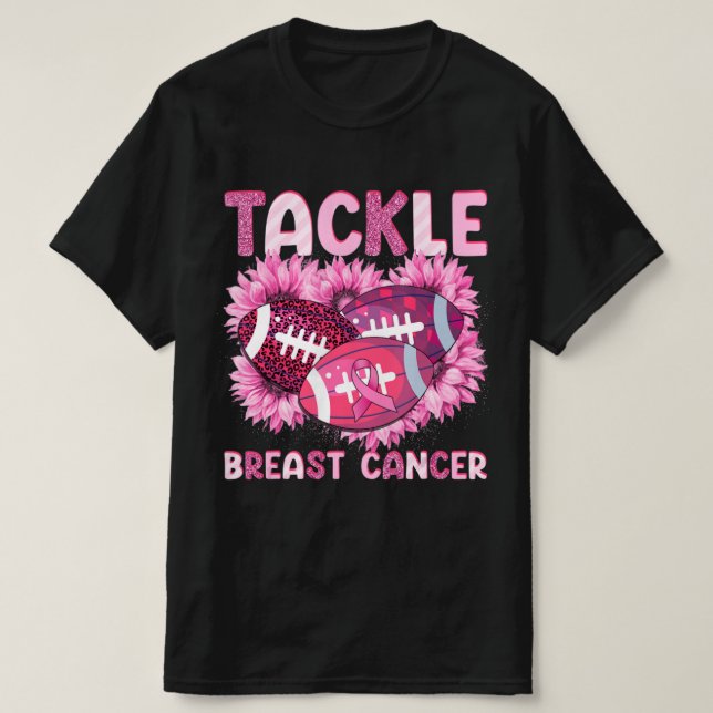 T-shirt Lutter contre le football Cancer rose Ruban Cancer (Design devant)