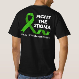T-shirt Lutter contre le Ruban vert Stigma santé mentale