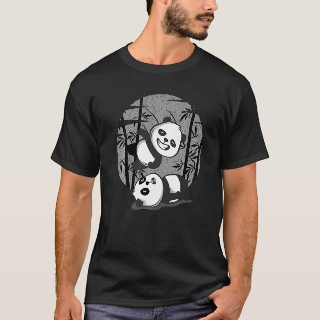 T-shirt Lutter Pandas Chinois Bambou Manger des animaux êt (Devant)