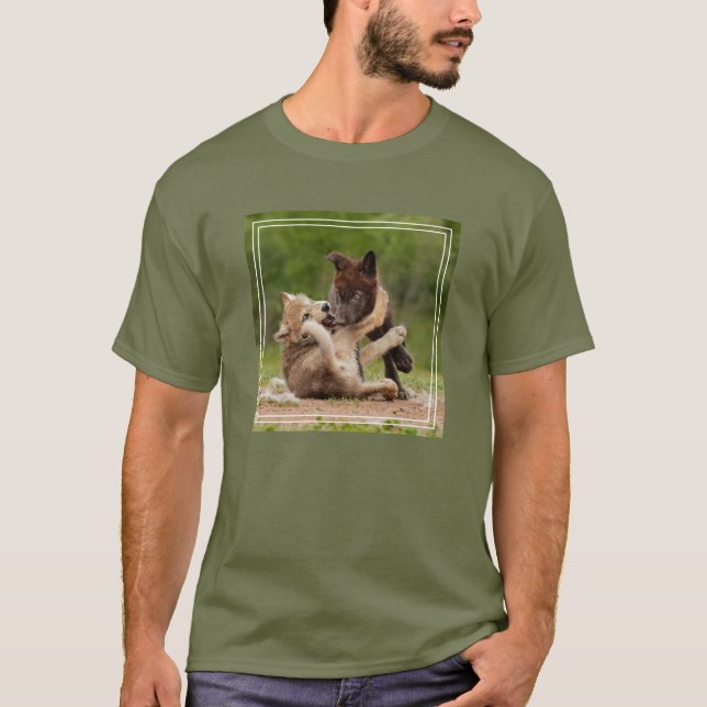 T-shirt Luttes de louveteaux gris (Devant)