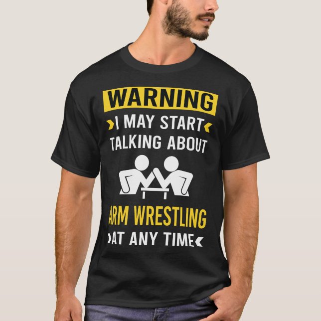 T-shirt Lutteur d'avertissement amusant (Devant)