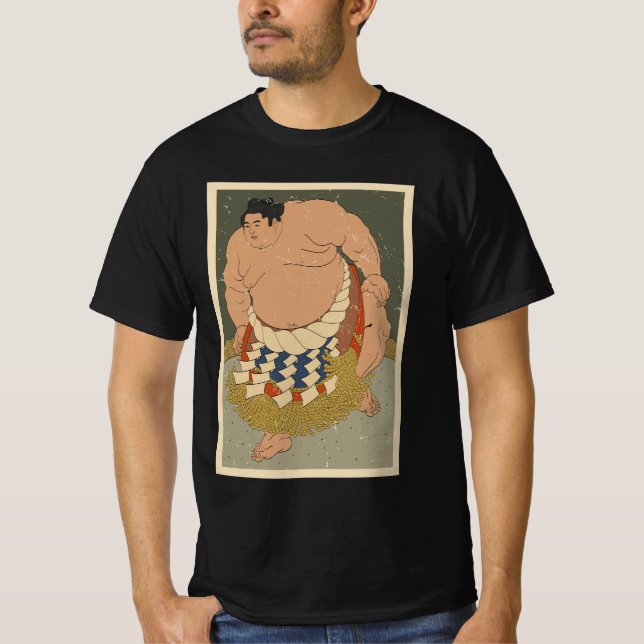 T-shirt Lutteur de sumo japonais Vintage rétro (Devant)