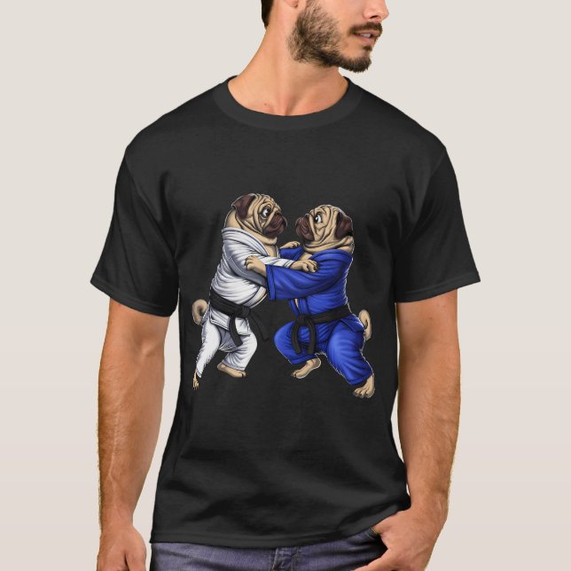 T-shirt Lutteurs de Jiu-Jitsu Pug (Devant)