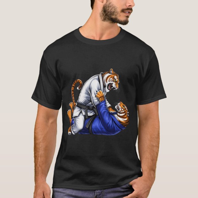 T-shirt Lutteurs de Jiu-Jitsu Tigre (Devant)