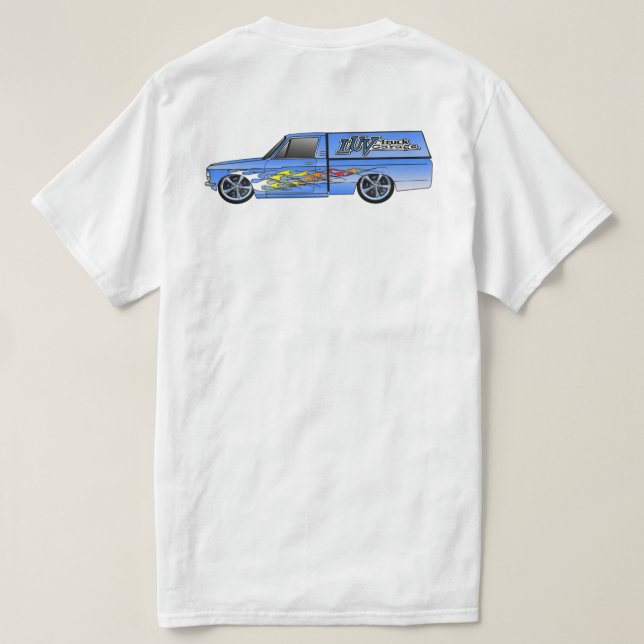 T-shirt Luv Truck Garage Flamme Conception Camper (Design dos)