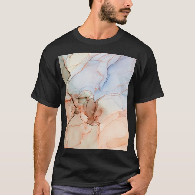 T-shirt Luxe Abstrait : Art de l'encre d'alcool (Devant)