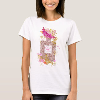 T-shirt Luxe Elégant Parties scintillant Rose Parfum 1