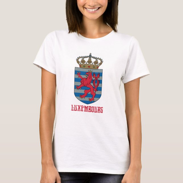 T-SHIRT LUXEMBOURG - CARTE/LOGO/DRAPEAU/COULEURS/CRÈTE (Devant)