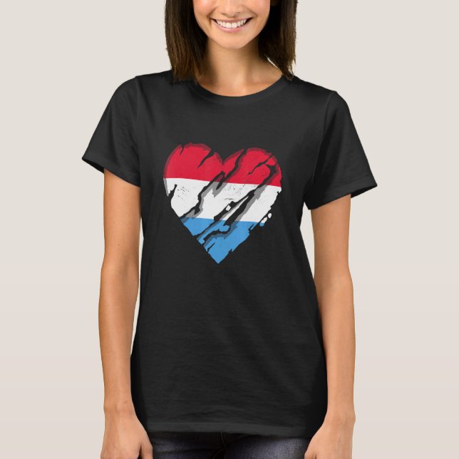 T-shirt Luxembourg Coeur Luxembourg Drapeau Luxembourg Pri (Devant)