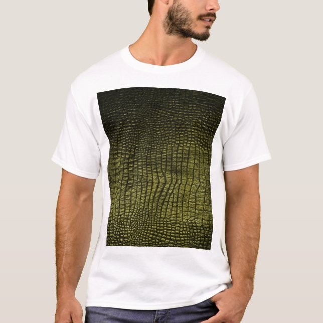 T-shirt Luxueuse texture de peau de crocodile foncé. (Devant)