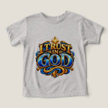 T-Shirt Luxueux 3D Or Je Fais Confiance En Dieu Ch
