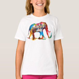 T-shirt L'Vintage voyage indien de l'éléphant Aime