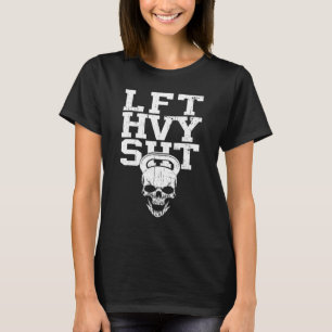 T-shirt LVT HVY SHT Skull Dumbbell Gym Fitness Bodybuildin
