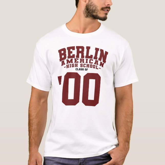 T-shirt Lycée Américain de Berlin - Année de promotion (Devant)