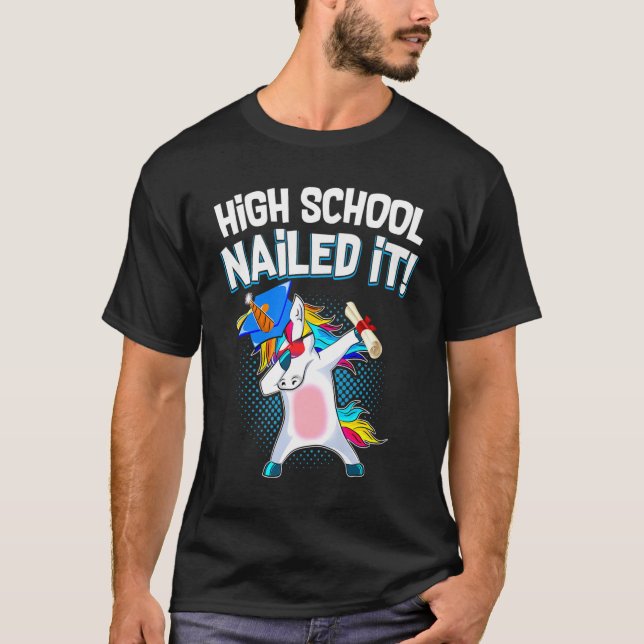 T-shirt Lycée cloué il Graduation Dabbing Unicorn (Devant)