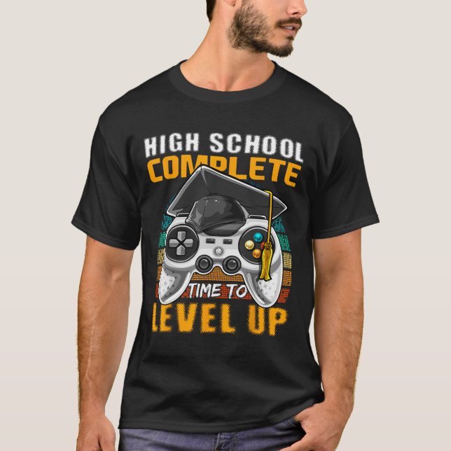 T-shirt Lycée Complet Vidéo Jeu Diplôme Supérieur (Devant)