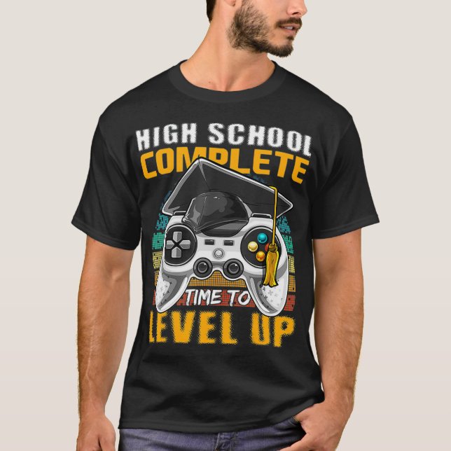 T-shirt Lycée Complet Vidéo Jeu Diplôme Supérieur (Devant)