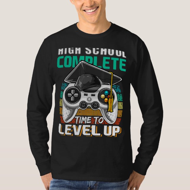 T-shirt Lycée Complet Vidéo Jeu Diplôme Supérieur (Devant)