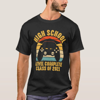T-shirt Lycée Niveau Complet Gamer Graduation Classe