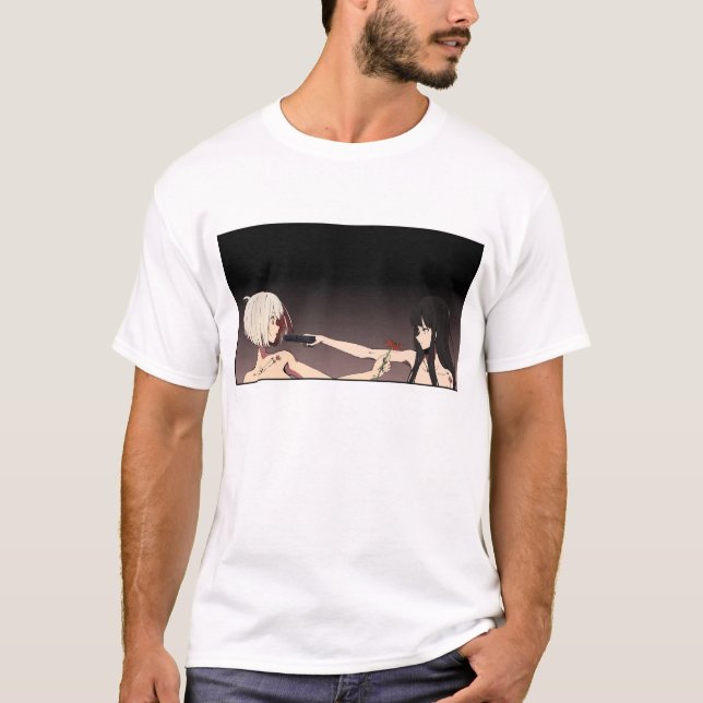 T-shirt "Lycoris recoil" tee White anime (Devant)