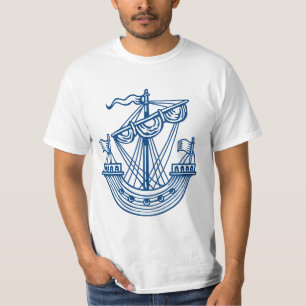 T-shirt Lymphad (Bateau héraldique) - Indigo Style Blue