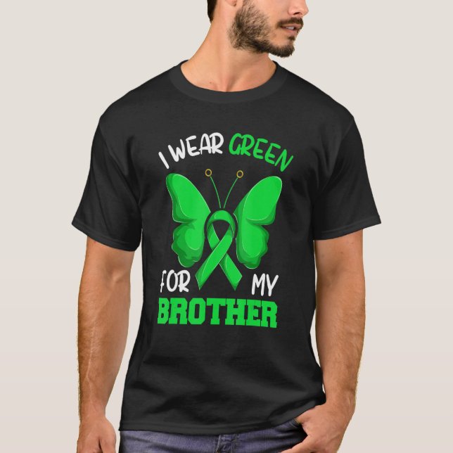 T-shirt Lymphoma Family Support Je Porte Le Vert Pour Mon  (Devant)
