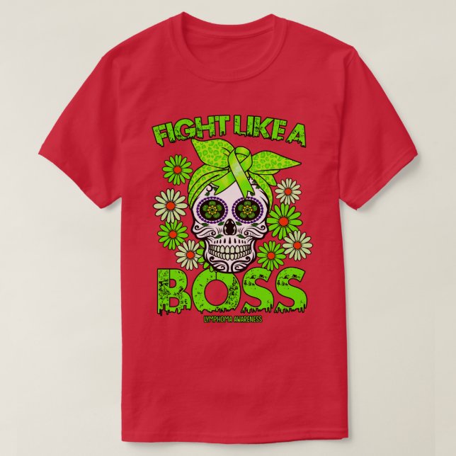 T-shirt Lymphoma Sensibilisation combat comme un patron (Design devant)