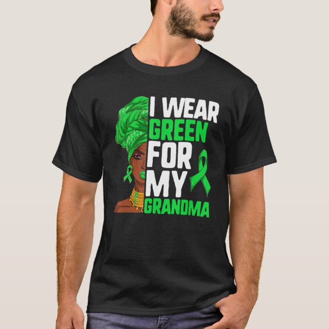 T-shirt Lymphome Afro Black Femmes Je Porte Du Vert Pour M (Devant)