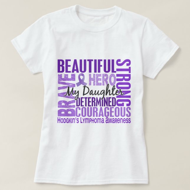 T-shirt Lymphome carré de Hodgkins de fille d'hommage (Design devant)