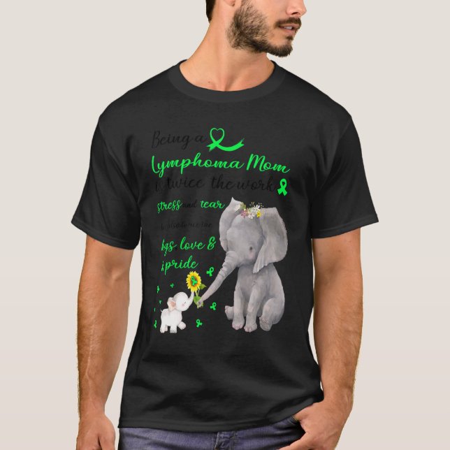 T-shirt Lymphome d'éléphant fort Maman Deux fois l'amour (Devant)