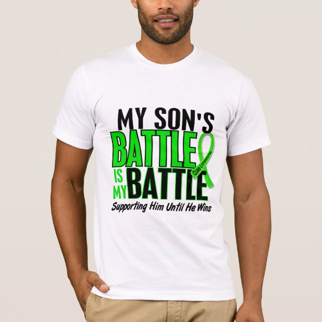T-shirt Lymphome ma bataille trop 1 fils (Devant)