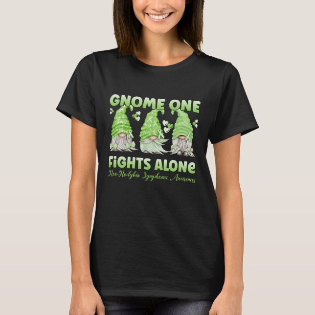 T-shirt Lymphome non hodgkinien Cancer Lime Ribbon Gnome (Devant)