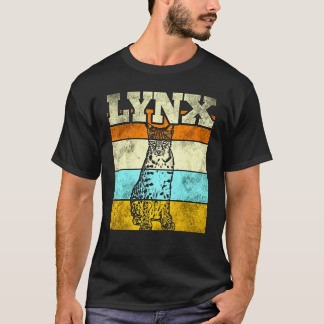 T-shirt Lynx Chat animal coloré (Devant)