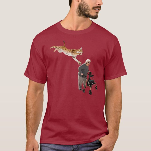 T-shirt Lynx contre dame âgée (Devant)