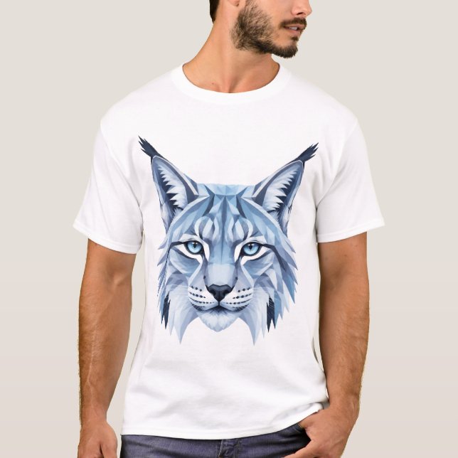 T-shirt Lynx géométrique dans le style polygonal (Devant)