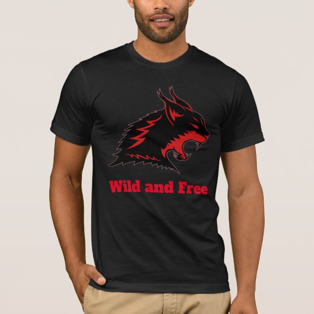 T-shirt Lynx head Wild and Free (Devant)