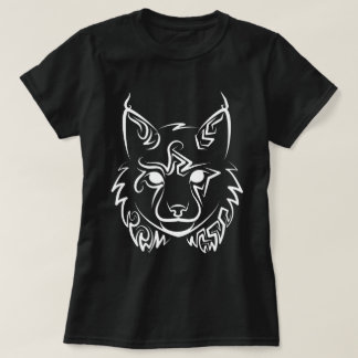T-shirt Lynx tribale noire et blanche