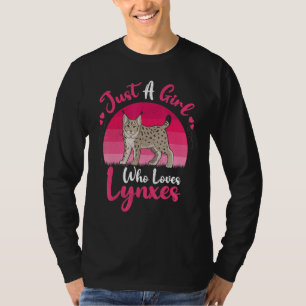 T-shirt Lynx Vintage Animal Juste Une Fille Qui Aime Les L