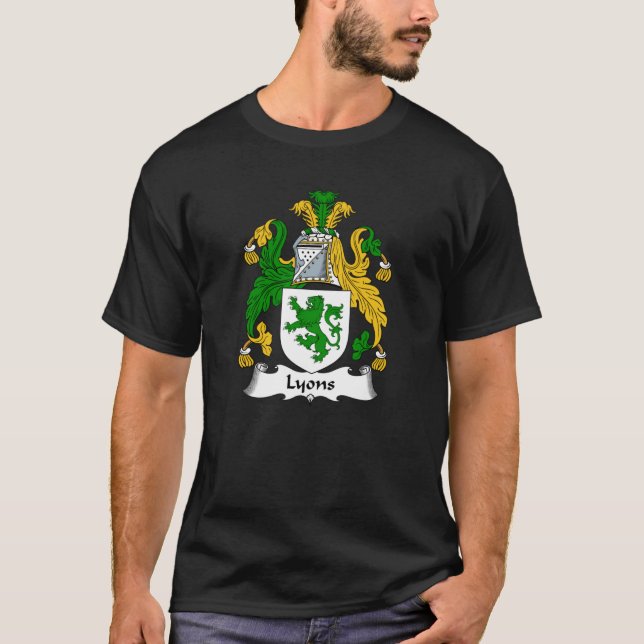 T-shirt Lyons Coat of Arms  Lyons Family Crest (Devant)